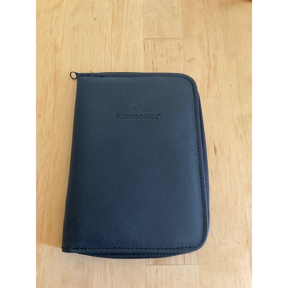 Samsonite Black Zip Around Travel Wallet Passport Holder Organizer